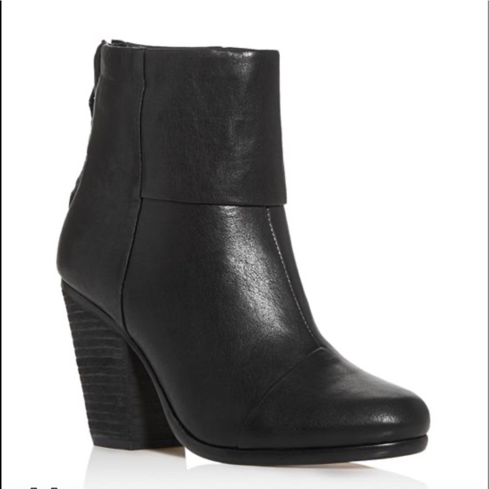 Rag & Bone Black Leather Newbury Booties